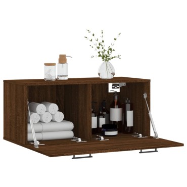 vidaXL Ντουλάπι Τοίχου Καφέ Δρυς 80x36,5x35cm Επεξεργασμένο Ξύλο 1 τεμ.