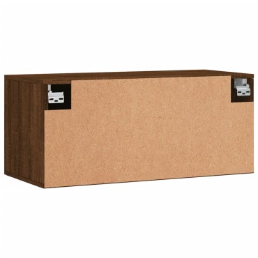 vidaXL Ντουλάπι Τοίχου Καφέ Δρυς 80x36,5x35cm Επεξεργασμένο Ξύλο 1 τεμ.
