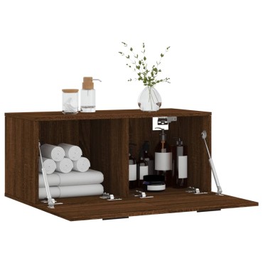 vidaXL Ντουλάπι Τοίχου Καφέ Δρυς 80x36,5x35cm Επεξεργασμένο Ξύλο 1 τεμ.