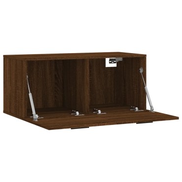 vidaXL Ντουλάπι Τοίχου Καφέ Δρυς 80x36,5x35cm Επεξεργασμένο Ξύλο 1 τεμ.