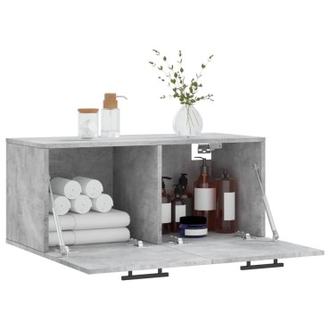 vidaXL Ντουλάπι Τοίχου Γκρι Σκυρ. 80x36,5x35cm Επεξεργασμένο Ξύλο 1 τεμ.