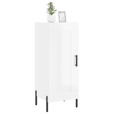 vidaXL Ντουλάπι Γυαλιστερό Λευκό 34,5x34x90cm Επεξεργασμένο Ξύλο 1 τεμ.