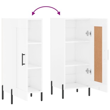 vidaXL Ντουλάπι Γυαλιστερό Λευκό 34,5x34x90cm Επεξεργασμένο Ξύλο 1 τεμ.