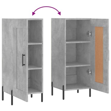 vidaXL Ντουλάπι Γκρι Σκυροδέματος 34,5x34x90cm Επεξεργασμένο Ξύλο 1 τεμ.