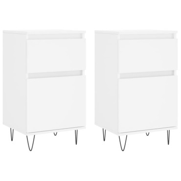 vidaXL Ντουλάπια 2 τεμ. Λευκά 40x35x70cm από Επεξεργασμένο Ξύλο