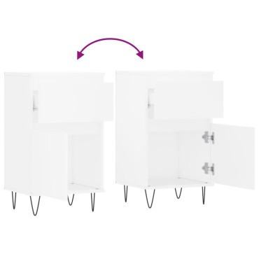 vidaXL Ντουλάπια 2 τεμ. Λευκά 40x35x70cm από Επεξεργασμένο Ξύλο