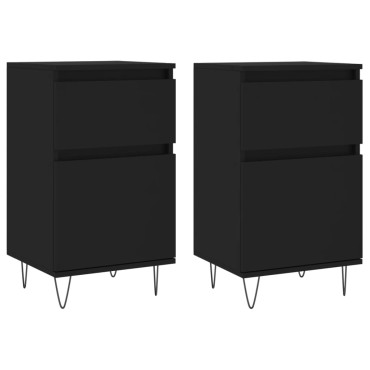 vidaXL Ντουλάπια 2 τεμ. Μαύρα 40x35x70cm από Επεξεργασμένο Ξύλο
