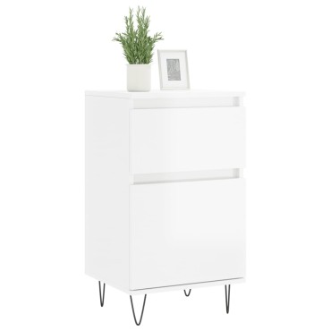 vidaXL Ντουλάπια 2 τεμ. Γυαλιστ. Λευκό 40x35x70cm από Επεξεργ. Ξύλο