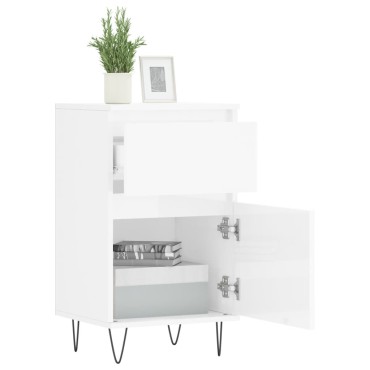 vidaXL Ντουλάπια 2 τεμ. Γυαλιστ. Λευκό 40x35x70cm από Επεξεργ. Ξύλο