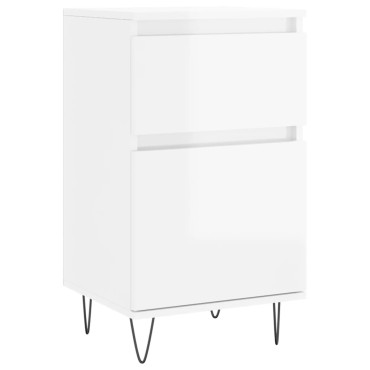 vidaXL Ντουλάπια 2 τεμ. Γυαλιστ. Λευκό 40x35x70cm από Επεξεργ. Ξύλο