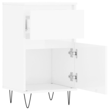 vidaXL Ντουλάπια 2 τεμ. Γυαλιστ. Λευκό 40x35x70cm από Επεξεργ. Ξύλο