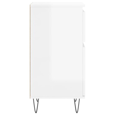 vidaXL Ντουλάπια 2 τεμ. Γυαλιστ. Λευκό 40x35x70cm από Επεξεργ. Ξύλο