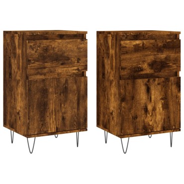 vidaXL Ντουλάπια 2 τεμ. Καπνιστή Δρυς 40x35x70cm από Επεξεργ. Ξύλο