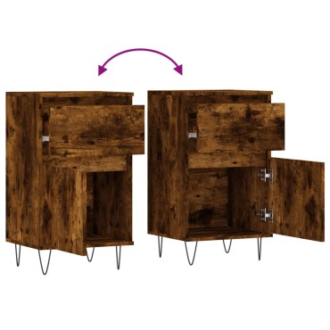 vidaXL Ντουλάπια 2 τεμ. Καπνιστή Δρυς 40x35x70cm από Επεξεργ. Ξύλο