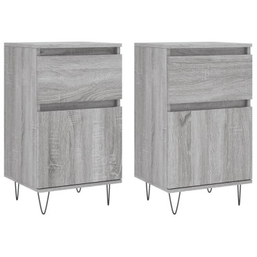 vidaXL Ντουλάπια 2 τεμ. Γκρι Sonoma 40x35x70cm Επεξεργασμένο Ξύλο
