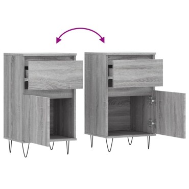 vidaXL Ντουλάπια 2 τεμ. Γκρι Sonoma 40x35x70cm Επεξεργασμένο Ξύλο