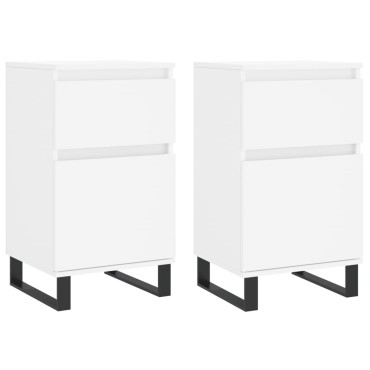 vidaXL Ντουλάπια 2 τεμ. Λευκά 40x35x70cm από Επεξεργασμένο Ξύλο