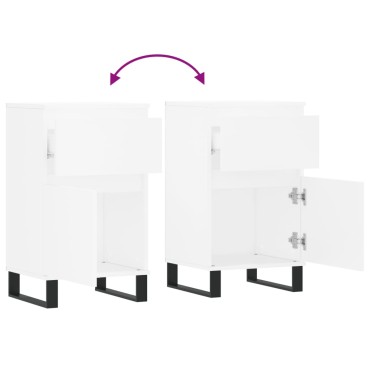 vidaXL Ντουλάπια 2 τεμ. Λευκά 40x35x70cm από Επεξεργασμένο Ξύλο
