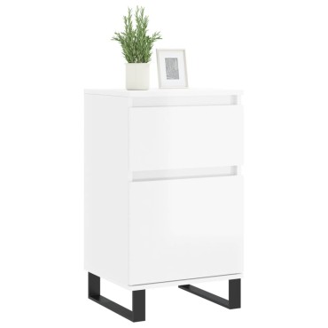 vidaXL Ντουλάπια 2 τεμ. Γυαλιστ. Λευκό 40x35x70cm από Επεξεργ. Ξύλο