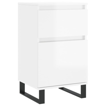 vidaXL Ντουλάπια 2 τεμ. Γυαλιστ. Λευκό 40x35x70cm από Επεξεργ. Ξύλο