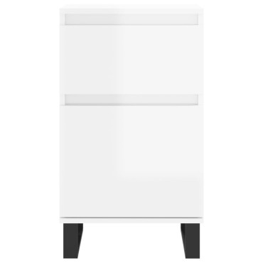 vidaXL Ντουλάπια 2 τεμ. Γυαλιστ. Λευκό 40x35x70cm από Επεξεργ. Ξύλο
