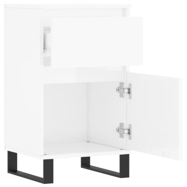 vidaXL Ντουλάπια 2 τεμ. Γυαλιστ. Λευκό 40x35x70cm από Επεξεργ. Ξύλο