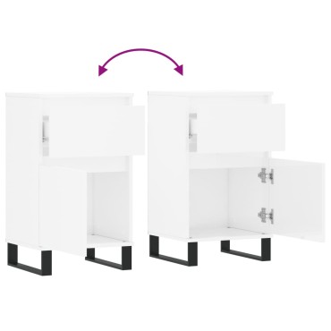 vidaXL Ντουλάπια 2 τεμ. Γυαλιστ. Λευκό 40x35x70cm από Επεξεργ. Ξύλο