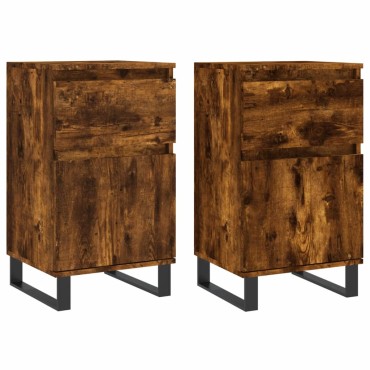 vidaXL Ντουλάπια 2 τεμ. Καπνιστή Δρυς 40x35x70cm από Επεξεργ. Ξύλο