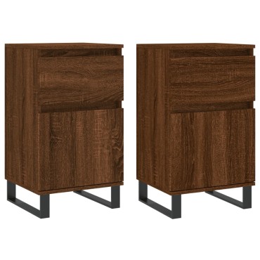 vidaXL Ντουλάπια 2 τεμ. Καφέ Δρυς 40x35x70cm από Επεξεργασμένο Ξύλο