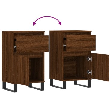 vidaXL Ντουλάπια 2 τεμ. Καφέ Δρυς 40x35x70cm από Επεξεργασμένο Ξύλο