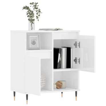 vidaXL Ντουλάπι Γυαλιστερό Λευκό 60x35x70cm από Επεξεργασμένο Ξύλο 1 τεμ.