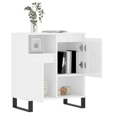 vidaXL Ντουλάπι Γυαλιστερό Λευκό 60x35x70cm από Επεξεργασμένο Ξύλο 1 τεμ.