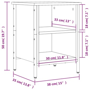 vidaXL Παπουτσοθήκη Sonoma Δρυς 38x35x50cm από Επεξεργ. Ξύλο