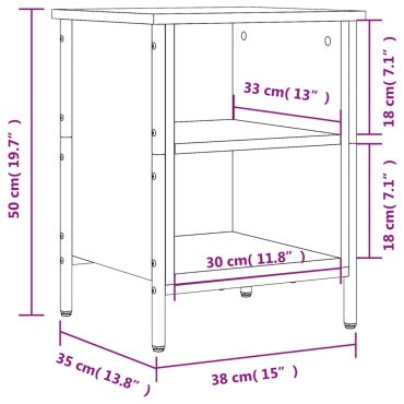vidaXL Παπουτσοθήκη Γκρι Sonoma 38x35x50cm από Επεξεργ. Ξύλο