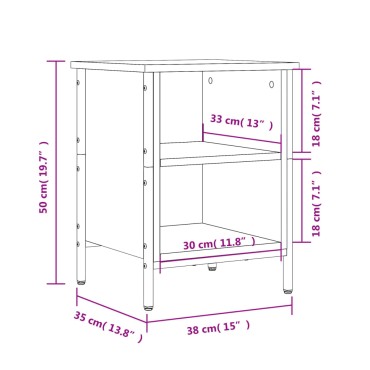 vidaXL Παπουτσοθήκη Καφέ Δρυς 38x35x50cm από Επεξεργ. Ξύλο