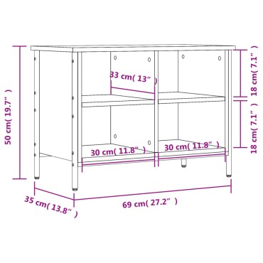 vidaXL Παπουτσοθήκη Καφέ Δρυς 69x35x50cm από Επεξεργ. Ξύλο