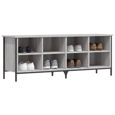 vidaXL Παπουτσοθήκη Γκρι Sonoma 131x35x50cm από Επεξεργ. Ξύλο