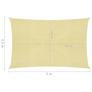 vidaXL Πανί Σκίασης Μπεζ 3,5 x 5 μ. από HDPE 160 γρ/μ²