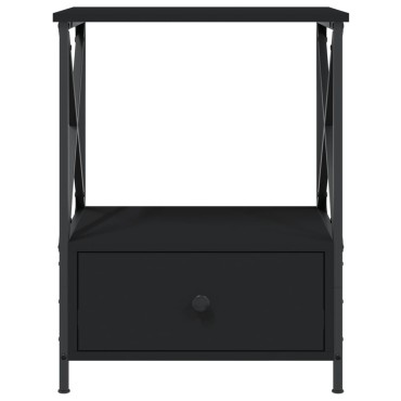 vidaXL Κομοδίνα 2 τεμ. Μαύρα 50x41x65cm από Επεξεργασμένο Ξύλο