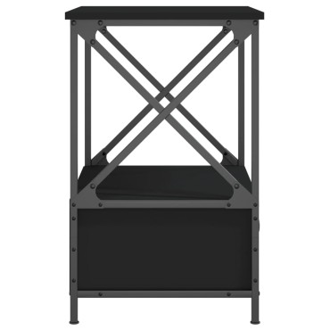 vidaXL Κομοδίνα 2 τεμ. Μαύρα 50x41x65cm από Επεξεργασμένο Ξύλο