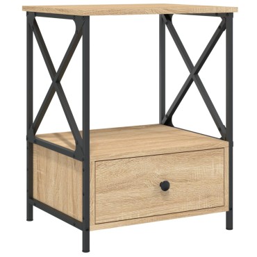vidaXL Κομοδίνα 2 τεμ. Sonoma Δρυς 50x41x65cm από Επεξεργασμένο Ξύλο