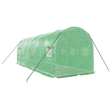 vidaXL Θερμοκήπιο Πράσινο 12 μ² 6 x 2 x 2 μ. με Ατσάλινο Πλαίσιο