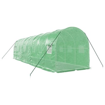 vidaXL Θερμοκήπιο Πράσινο 16 μ² 8 x 2 x 2 μ. με Ατσάλινο Πλαίσιο