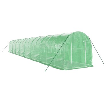 vidaXL Θερμοκήπιο Πράσινο 32 μ² 16 x 2 x 2 μ. με Ατσάλινο Πλαίσιο