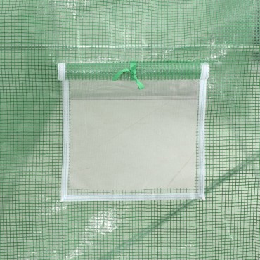 vidaXL Θερμοκήπιο Πράσινο 32 μ² 16 x 2 x 2 μ. με Ατσάλινο Πλαίσιο