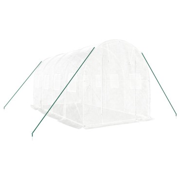 vidaXL Θερμοκήπιο με Ατσάλινο Πλαίσιο Λευκό 8 μ² 4 x 2 x 2 μ.