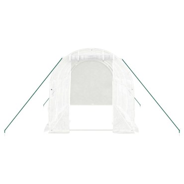 vidaXL Θερμοκήπιο με Ατσάλινο Πλαίσιο Λευκό 8 μ² 4 x 2 x 2 μ.