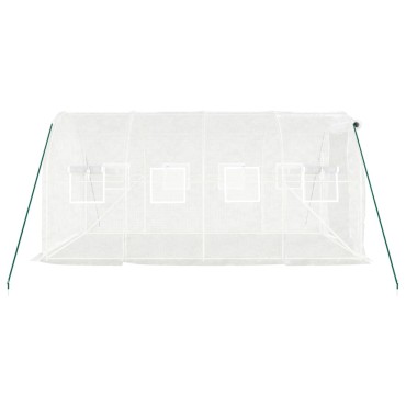 vidaXL Θερμοκήπιο με Ατσάλινο Πλαίσιο Λευκό 8 μ² 4 x 2 x 2 μ.