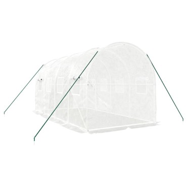 vidaXL Θερμοκήπιο με Ατσάλινο Πλαίσιο Λευκό 8 μ² 4 x 2 x 2 μ.