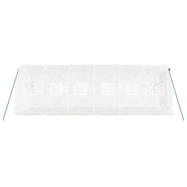 vidaXL Θερμοκήπιο με Ατσάλινο Πλαίσιο Λευκό 12 μ² 6 x 2 x 2 μ.
